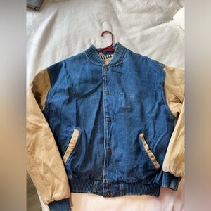 Blue and Tan vintage denim turning point Men's Jacket